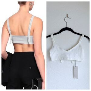 NWT Helmut Lang Button Strap Jersey Bra in Optic White Size XS